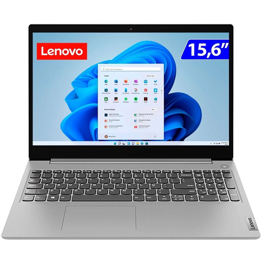 Notebook - Lenovo 82bs000kbr I5-10210u 1.60ghz 8gb 256gb Ssd Geforce Mx330 Windows 11 Home Ideapad 3i 15,6" Polegadas
