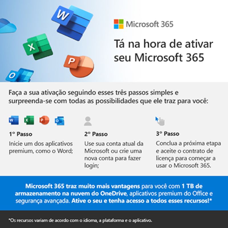 OFERTA DO DIA  Office 365 Personal + 1 TB de armazenamento no