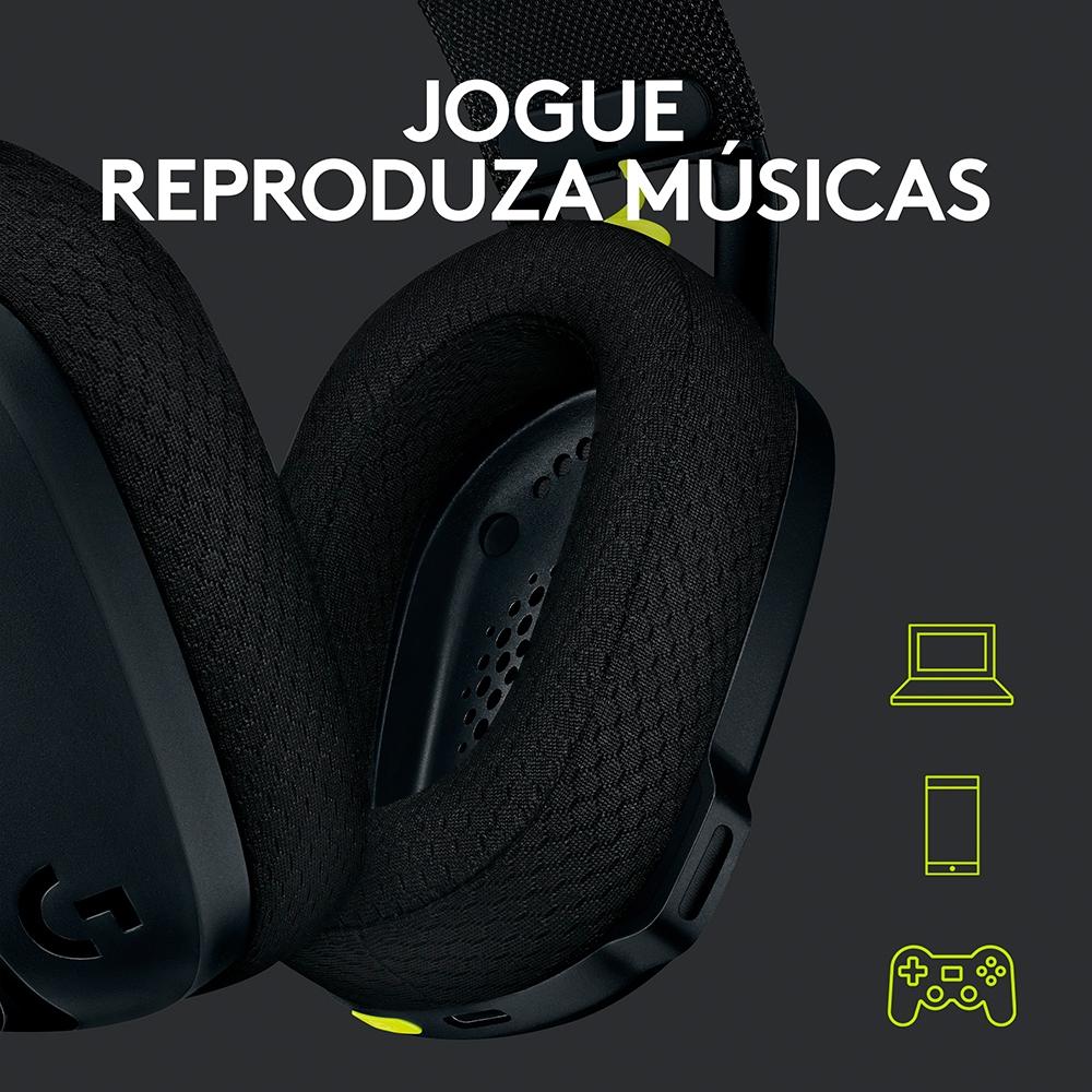 Headset Gamer Logitech G435 Sem Fio Lightspeed Bluetooth Dolby Atmos Preto Loja Online